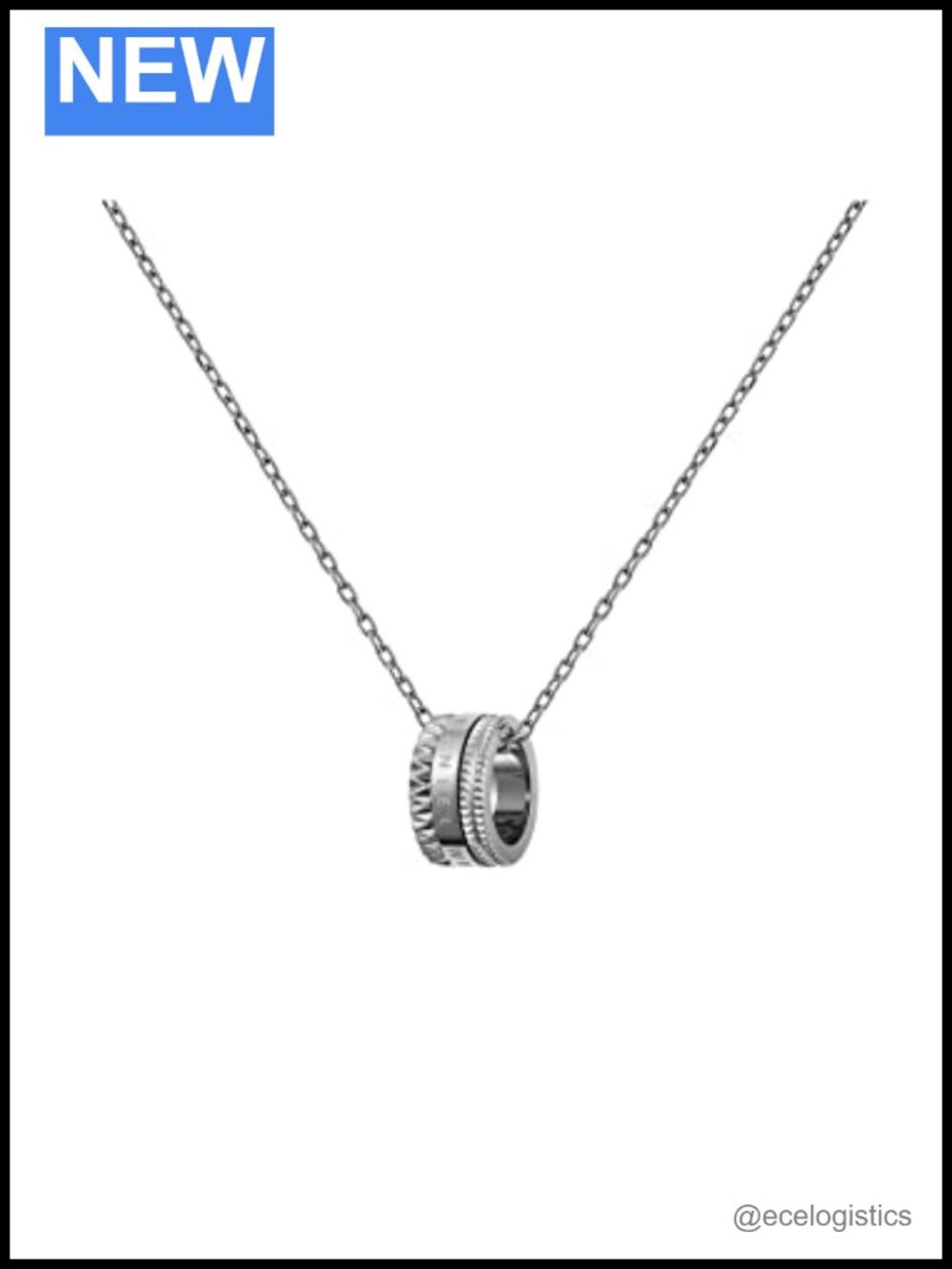Daniel Wellington Interlocking Circles Pendant Necklace Stainless Steel 44cm